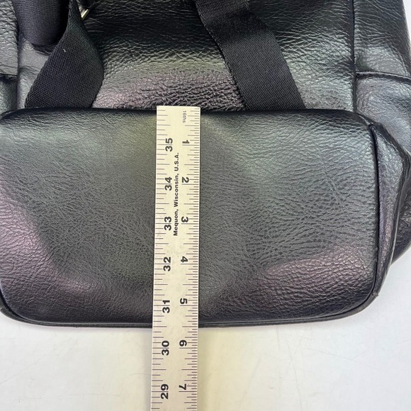 Matt & Nat Black Vegan Leather Backpack Recycled Lining Minimalist Bag main image 5